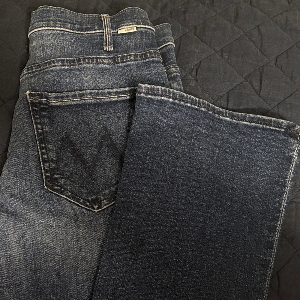 MOTHER Women's Dark Blue Boot Cut Jeans